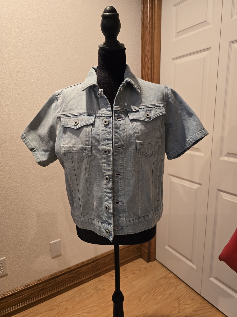 NWT G-Star RAW Arc Short Sleeve Denim Jacket Light Wash Women’s Size M